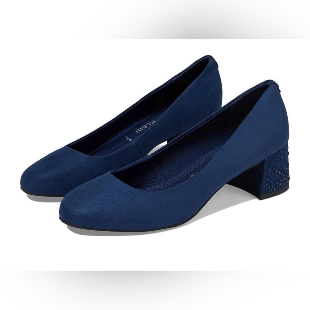 Anne Klein Hillin-S Flex Navy - Gem stone Encrusted Block Heel US Woman’…